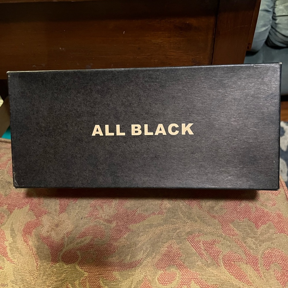 All Black Flats with zebra print/black leather mix
